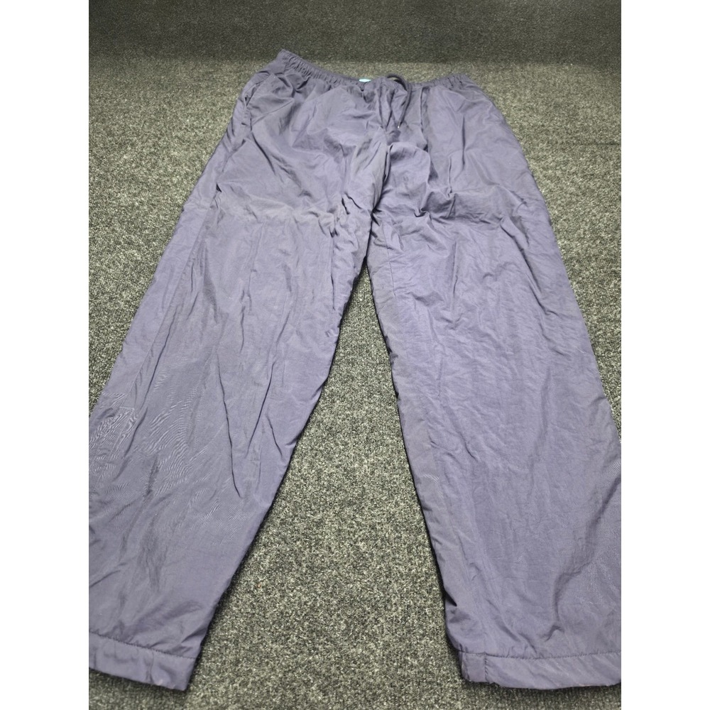 ProSpirit Mens Fleece Lined Nylon Track Pants Purple Windbreaker Vintage Large